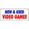 Signmission NEW AND USED VIDEO GAMES BANNER SIGN huge sale game retail store B-96 New And Used Video Games - alternate 1